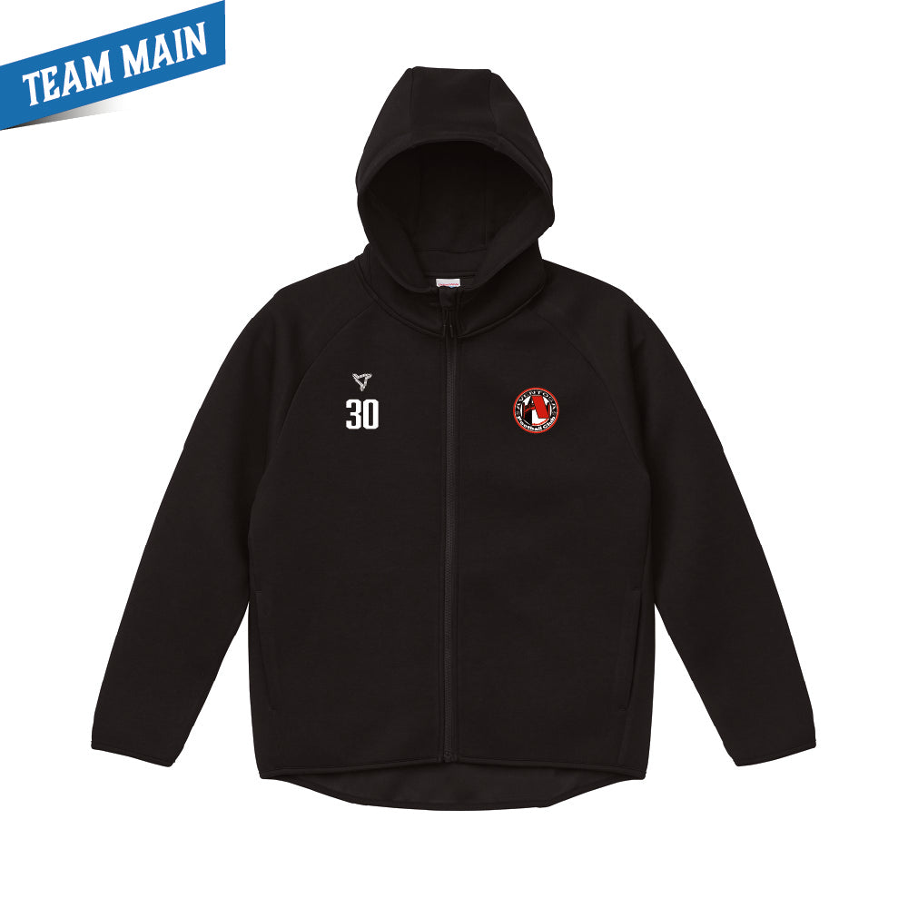 ダンボールニットフルジップパーカー/ブラック