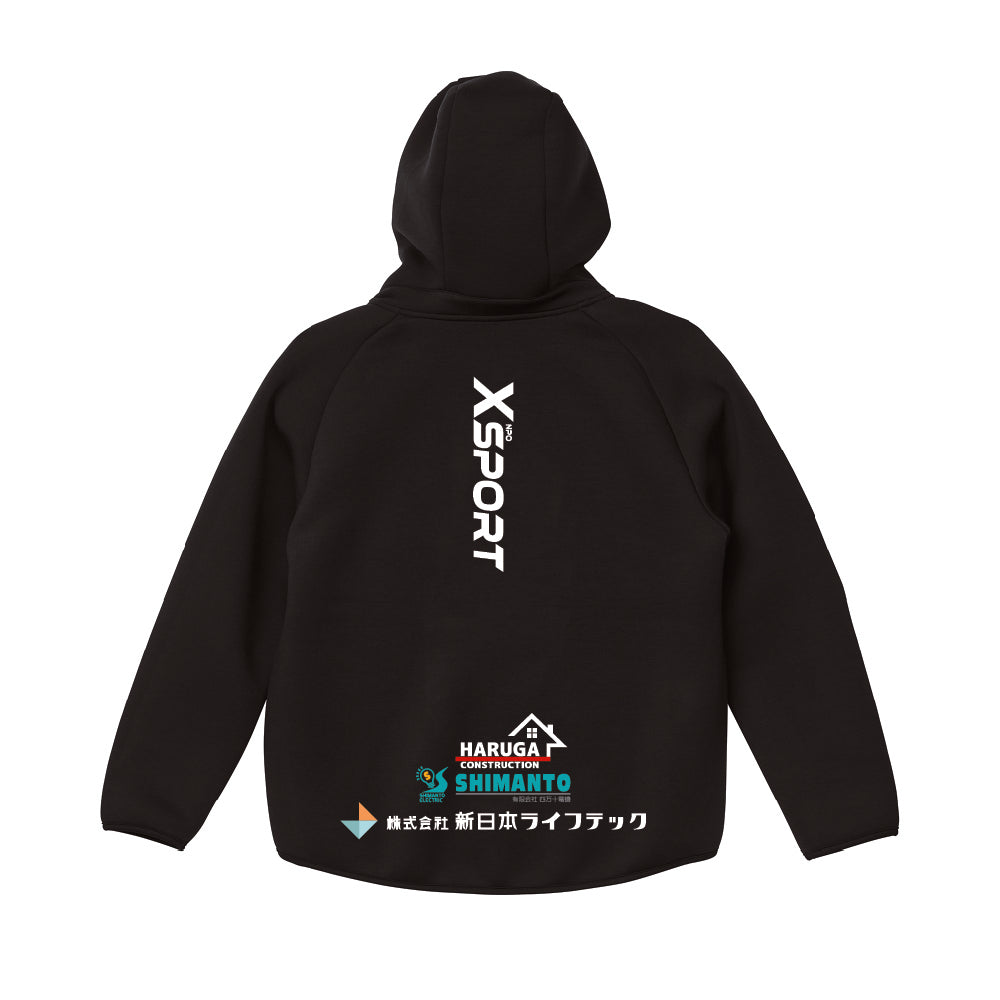 ダンボールニットフルジップパーカー/ブラック