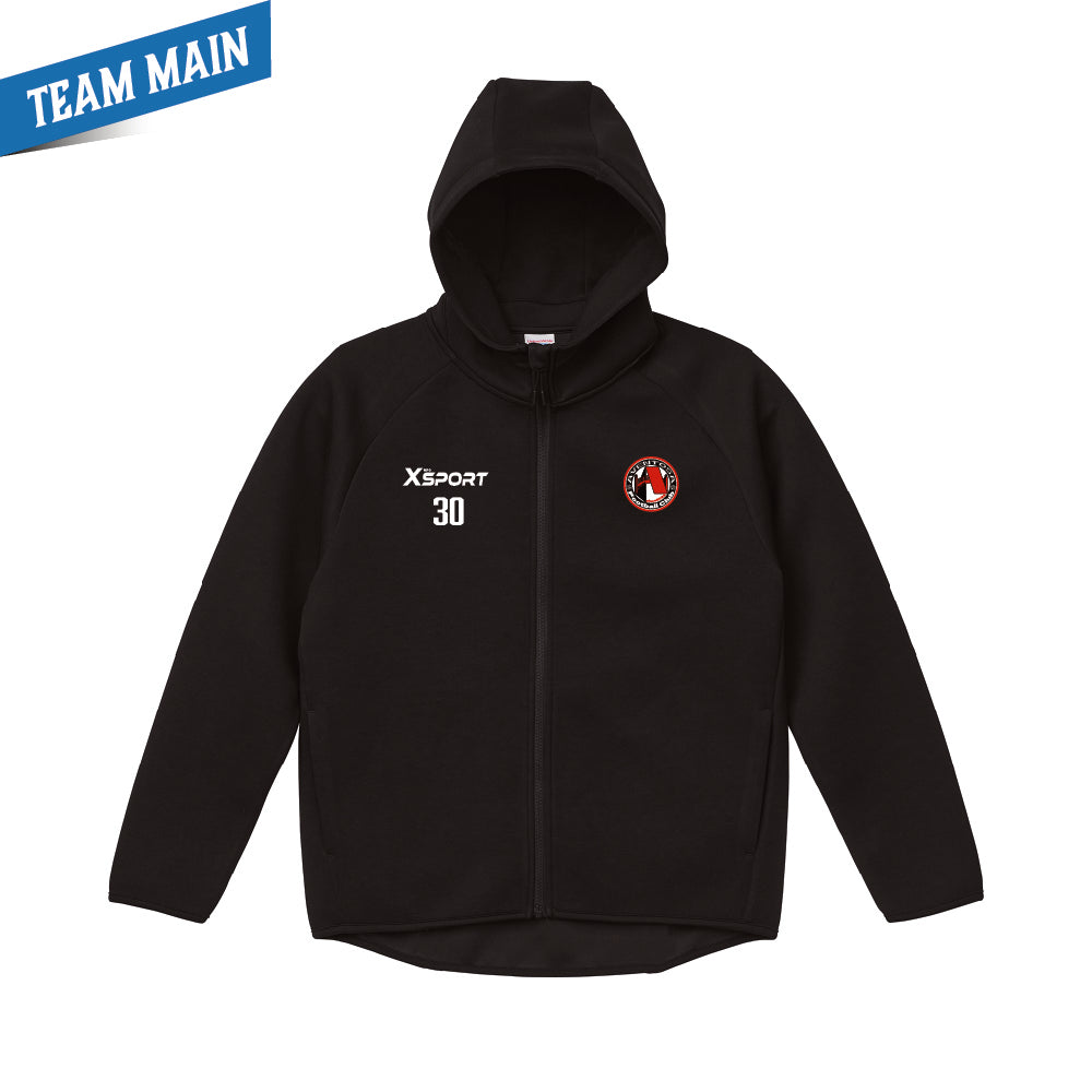 ダンボールニットフルジップパーカー/ブラック