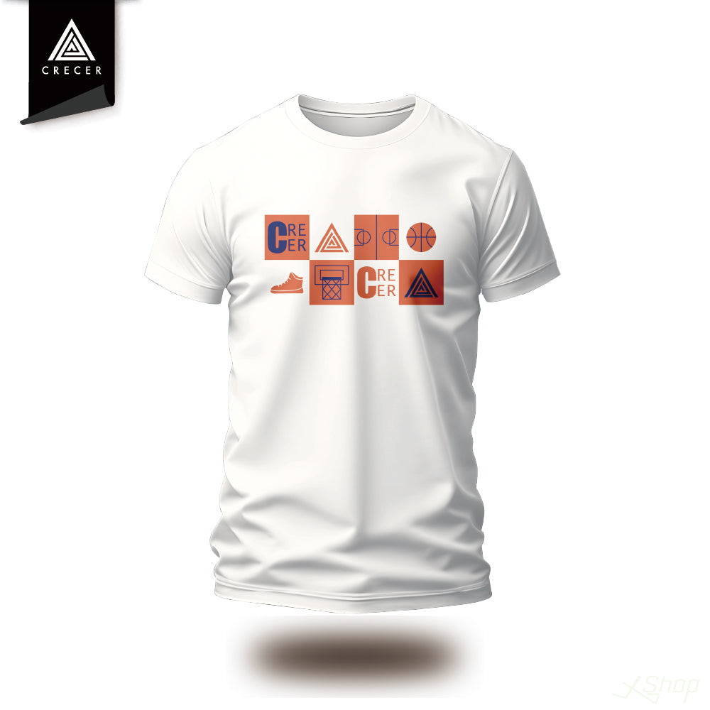 パネルロゴTシャツ-オレンジ/ホワイト – エックスショップ