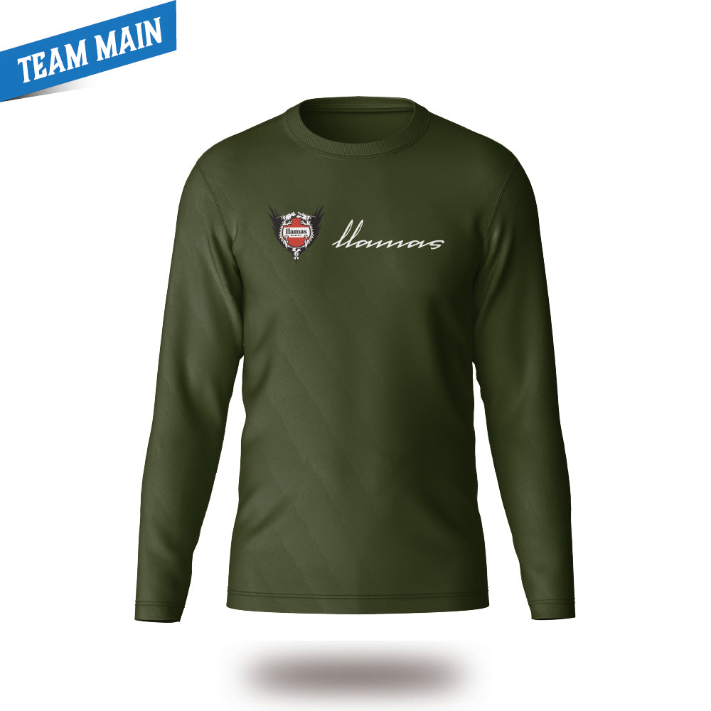 llamasコラボ長袖シャツ/アーミーグリーン