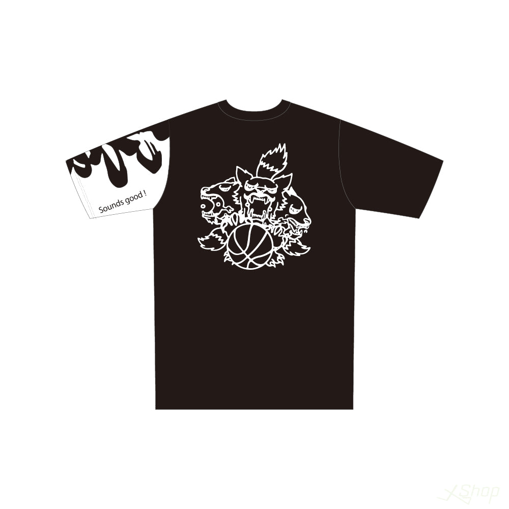 スリーブTシャツ/ブラック